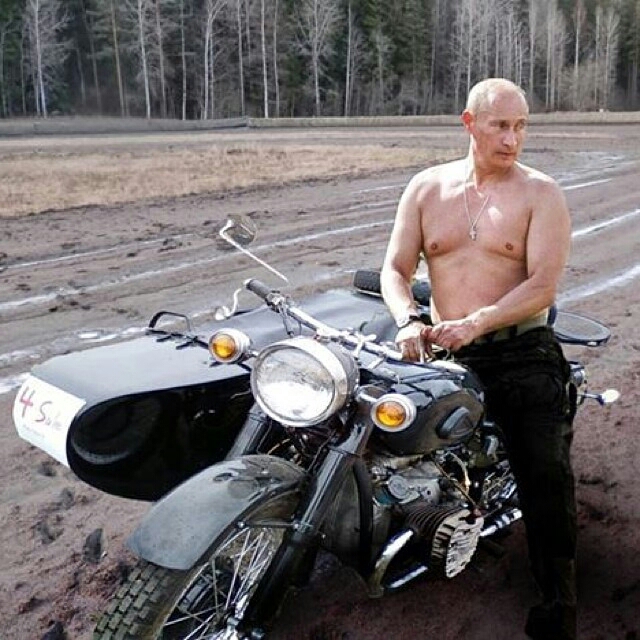 Vladimir Putin este unul dintre noi: el conduce motociclete si nu numai Mercenary-Garage-Design-Dublin-Ireland-Custom-Motorcycle-Workshop-Vladimyr-Putin-No-Shirt-Ural-Sidecar-Soviet-CCCP-USSR